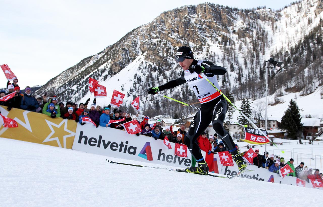 La station grisonne de Val Muestair s'est montrée sur son meilleur jour pour accueillir le Tour de Ski. [Daniel Goetzhaber]