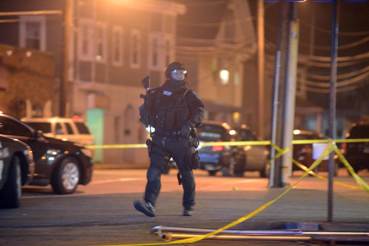 La police est lourdement armée. [Getty Images - Darren McCollester]