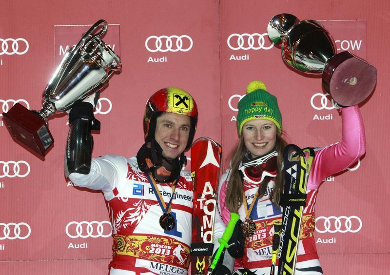 Hirscher et Dürr, les deux vainqueurs réunis. [Sergei Karpukhin]