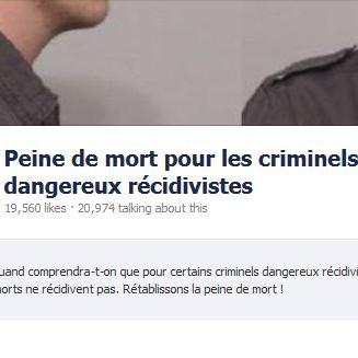 Suite à la mort d'Adeline, une page appelant à rétablir la peine de mort pour "certains criminels dangereux récidivistes" a été créée sur Facebook. [Facebook]
