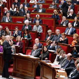 Le premier ministre Jean-François Ayrault face au parlement français. [Eric Feferberg]