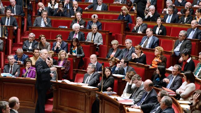 Le premier ministre Jean-François Ayrault face au parlement français. [Eric Feferberg]