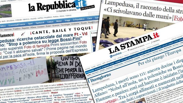 La presse italienne se déchaine après le drame de Lampedusa.