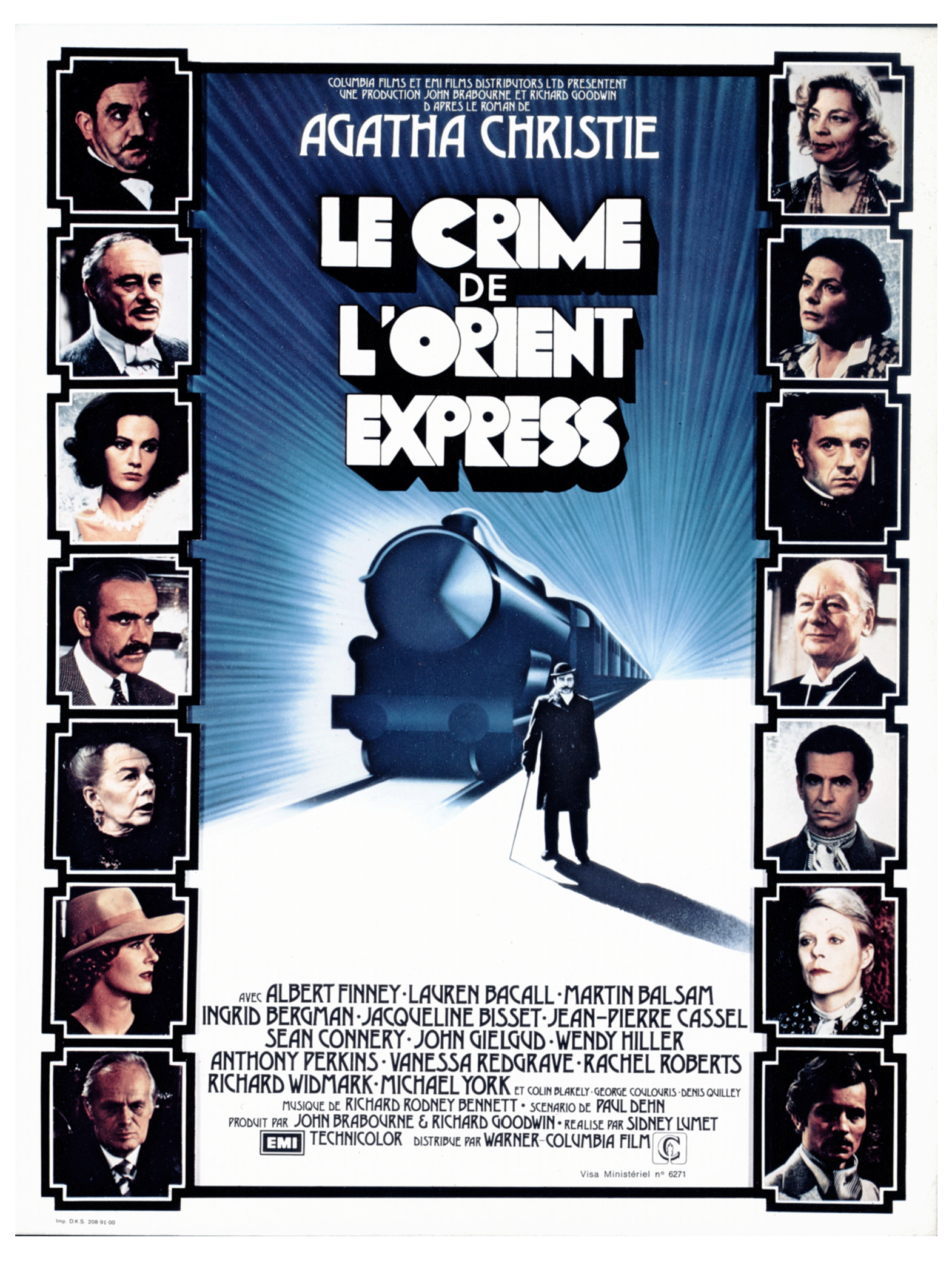 L'affiche du film "Le crime de l'Orient-Express", de Sidney Lumet. (1974)
