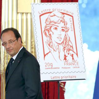 Le timbre était présenté le 14 juillet à L'Elysée, à l'occasion des célébrations. [François Mori]