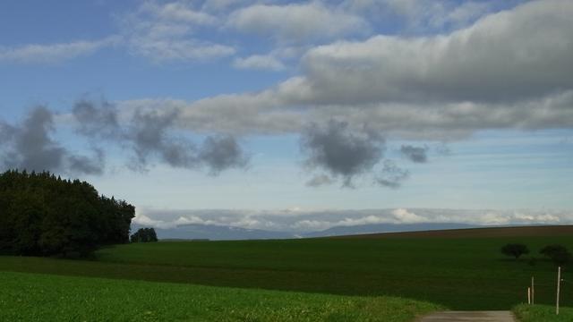 Le Jura vu d'Hennens, vers 9h30. [Catherine Crevoisier Boyer]