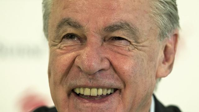 Ottmar Hitzfeld, lors de sa conférence de presse mercredi. [Peter Schneider]