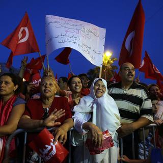 L'opposition est descendu dans les rues de Tunis. [Mohamed Messara]