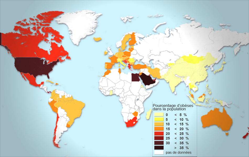 L'obésité dans le monde.