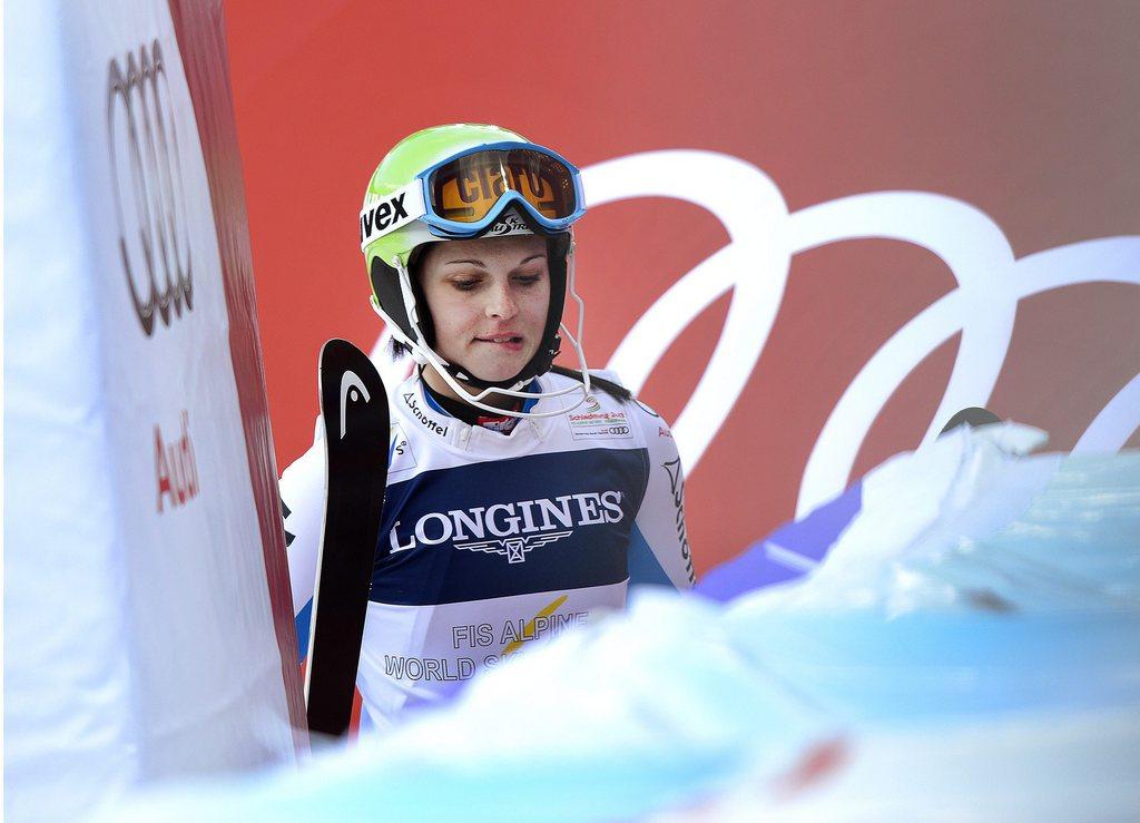 L'Autriche espère enfin voir sa nouvelle coqueluche, Anna Fenninger, avec une médaille autour du cou. [KEYSTONE - HARALD SCHNEIDER]