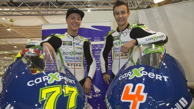 Dominique Aegerter (à gauche) et Randy Krummenacher (à droite) affichent de réelles ambitions pour le prochain championnat du monde de Moto2. [SALVATORE DI NOLFI]