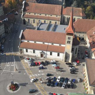 Eglise et Place Notre Dame (Fribourg) [Emile Beguin]
