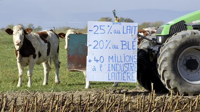 En 2009 déjà, les producteurs suisses de lait avaient protesté contre une baisse du prix payé par l'industrie. [Dominic Favre]