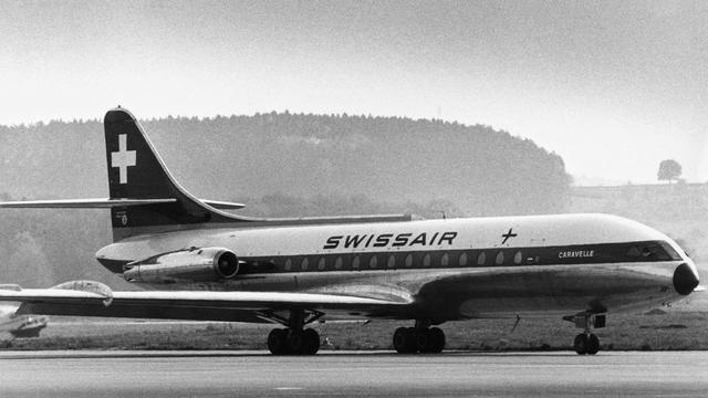 Swissair possédait 8 appareils de type SE-210 Caravelle III du constructeur français Sud-Aviation, capables de transporter 80 passagers. Ils ont été exploités en Europe entre 1960 et 1971. [KEYSTONE - STR]