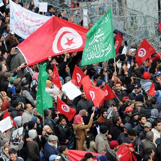 Quelque 4000 personnes ont manifesté ce samedi dans les rues de Tunis. [Stringer / EPA]