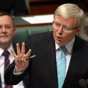 Kevin Rudd s'exprime à la Chambre des représentants à Canberra, le 27 juin 2013. [Keystone]