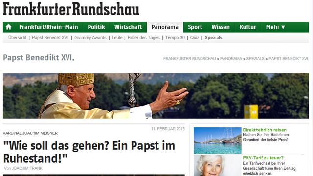 Démission du pape: la presse allemande se montre critique.