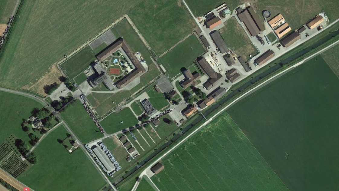 Les Etablissements de la plaine de l'Orbe (EPO), qui abritent 260 détenus, n'ont aucun secret pour le service de cartographie de Google. [Google Maps - Capture d'écran]
