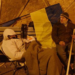 Les manifestants à Kiev déterminés à rester jusqu'au bout. [EPA/FILIP SINGER]