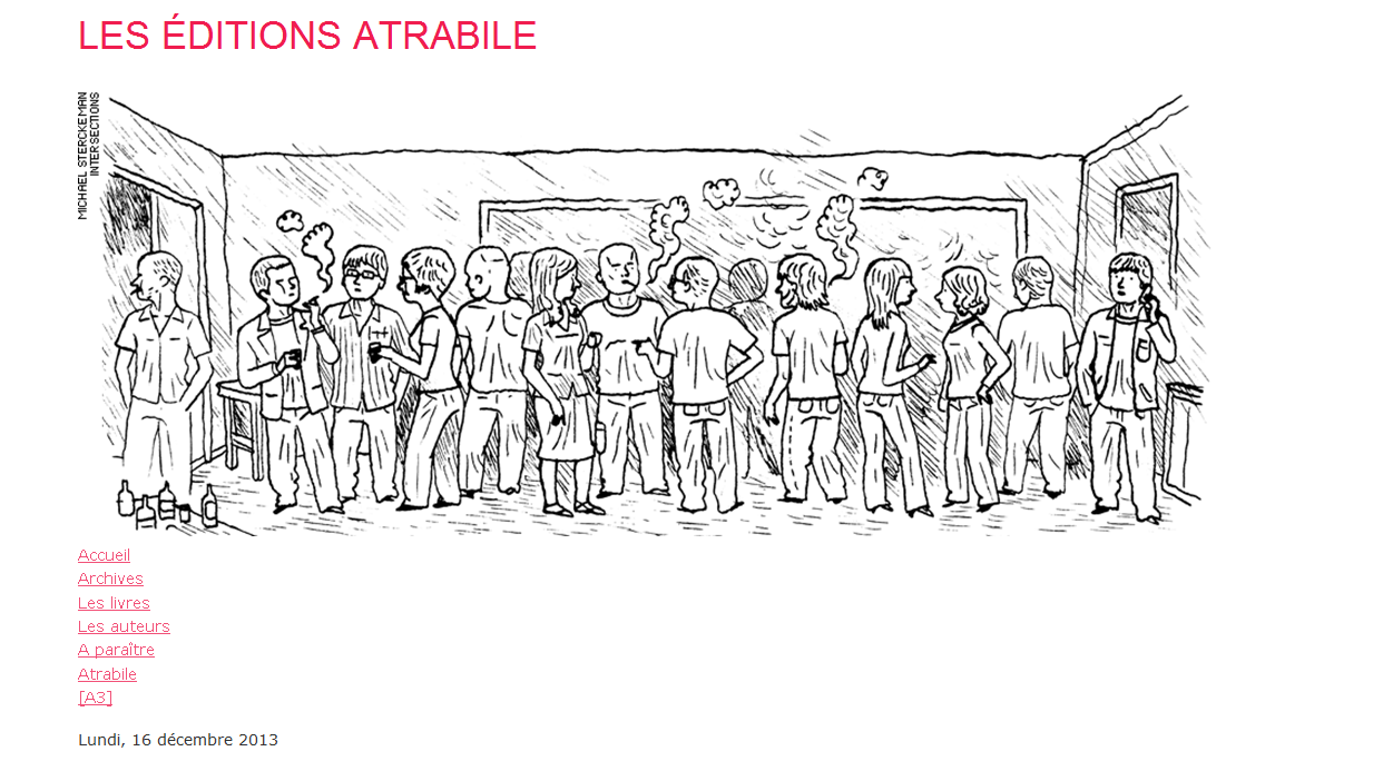 La page d'accueil du site des éditions Atrabile. [atrabile.org]