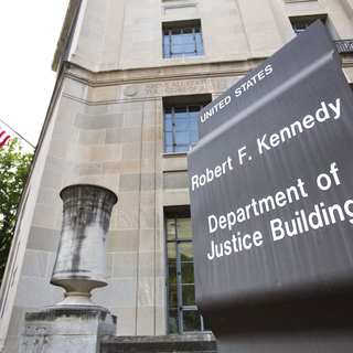 Le bâtiment qui abrite le département de la Justice américain à Washington. [EPA/Keystone - Jim Lo Scalzo]