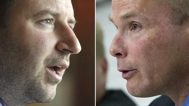 Les partis de Frédéric Hainard et Yvan Perrin seront apparentés pour les élections cantonales neuchâteloise. [Sandro Campardo/Peter Schneider]