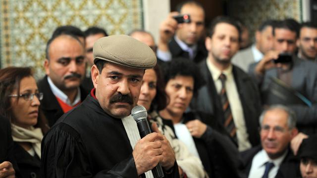 L'avocat tunisien et militant pour les droits de l'Homme Chokri Belaïd lors d'un discours en 2010. [FETHI BELAID]