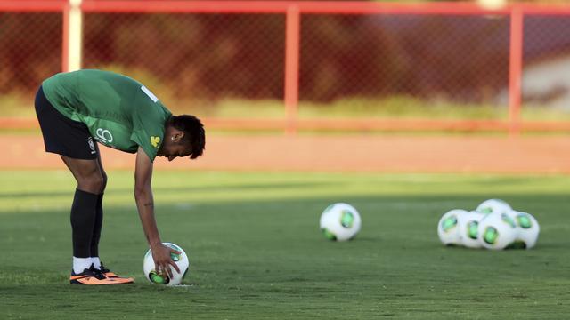 Neymar se prépare avec sérieux, comme tous les autres Brésiliens. [Paulo Whitaker]