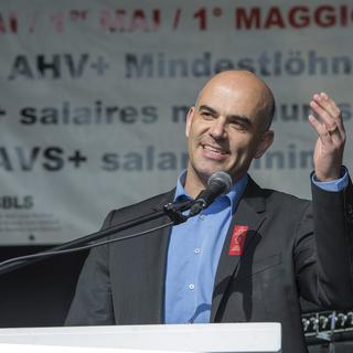 Alain Berset lors de son discours du Premier mai à Bienne. [Marcel Bieri]