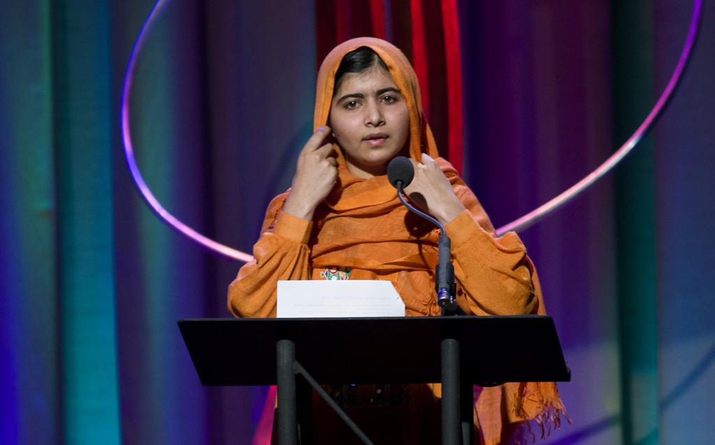 Malala lors d'un discours à New York à la fin septembre. [KEYSTONE - AP Photo/Craig Ruttle]