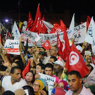 Militants du parti Ennahdha à Tunis, août 2013. [AFP - Fethi Belaid]