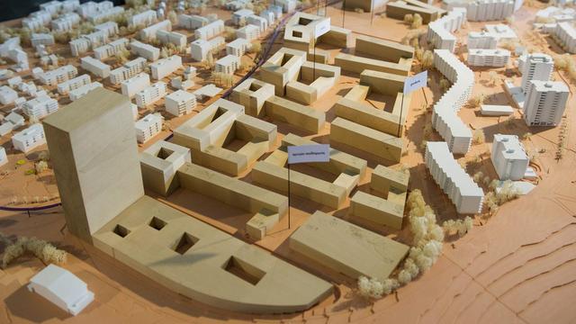 Maquette de l'écoquartier du projet Métamorphose, aux Plaines-du-Loup. [Jean-Christophe Bott]