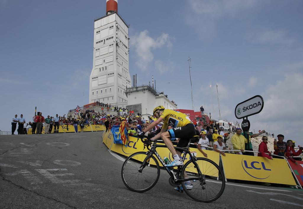 Chris Froome dans ses oeuvres à quelques mètres de l'arrivée. [Laurent Rebours]