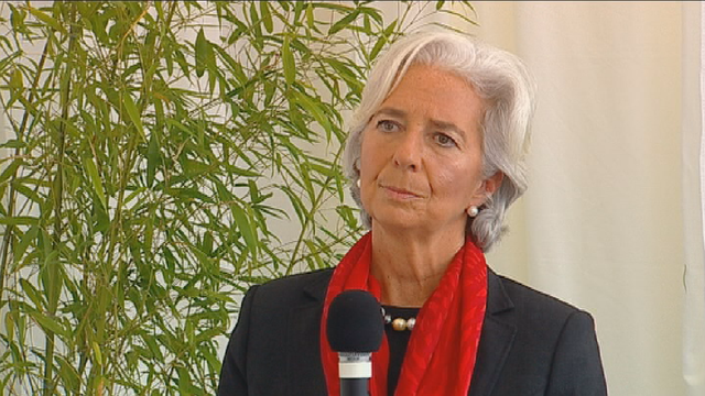 La directrice du Fonds monétaire international (FMI) Christine Lagarde s'est rendue jeudi au symposium de Saint-Gall.