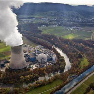 La centrale nucléaire de Gösgen dans le canton de Soleure a été mise en service en 1979. [Keystone]