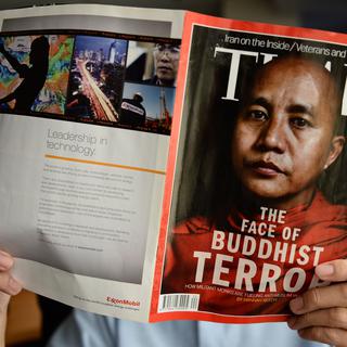 La couverture du Time parle du "visage de la terreur bouddhiste". [Christophe Archambault]