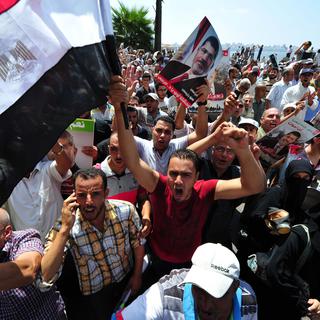 Des partisans du président déchu Mohamed Morsi ont répondu à l'appel à manifester des Frères musulmans, ici à Alexandrie.