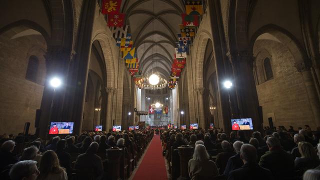 Le nouveau Conseil d'Etat genevois a prêté serment mardi dans la cathédrale Saint-Pierre. [Salvatore Di Nolfi]