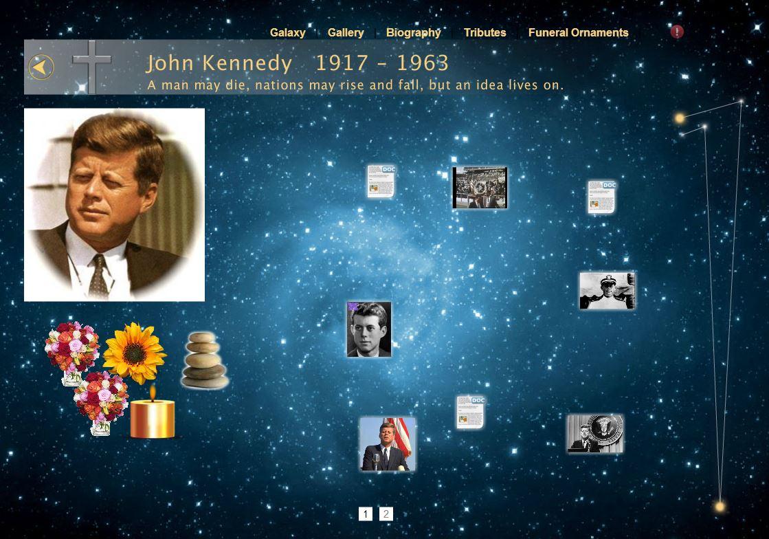 Tombe virtuelle de Kennedy sur le site I-tomb.net