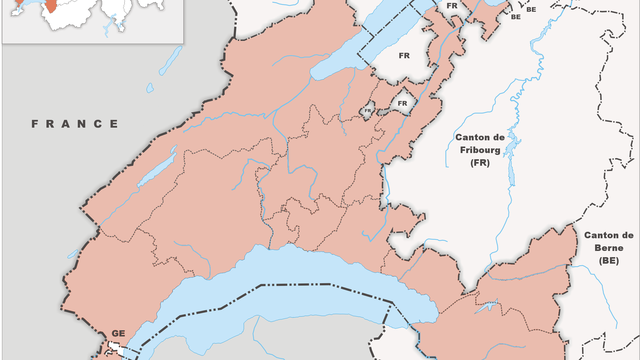 Le territoire du canton de Vaud en 2010. [Wikimedia commons]