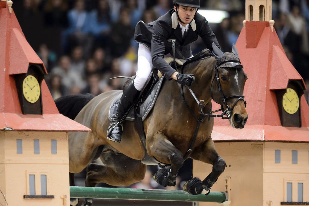 Guerdat a obtenu sa deuxième victoire dans le Grand Prix de Genève après celle de 2006. [LAURENT GILLIERON]