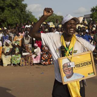 Un supporter du candidat à la présidentielle, Ibrahim Boubacar Keita. [Thomas Martinez]
