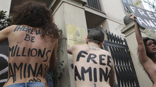 Des membres de Femen en Italie. [Antonio Calanni - AP Photo]