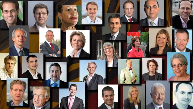 Les 29 candidats en lice à Genève.
