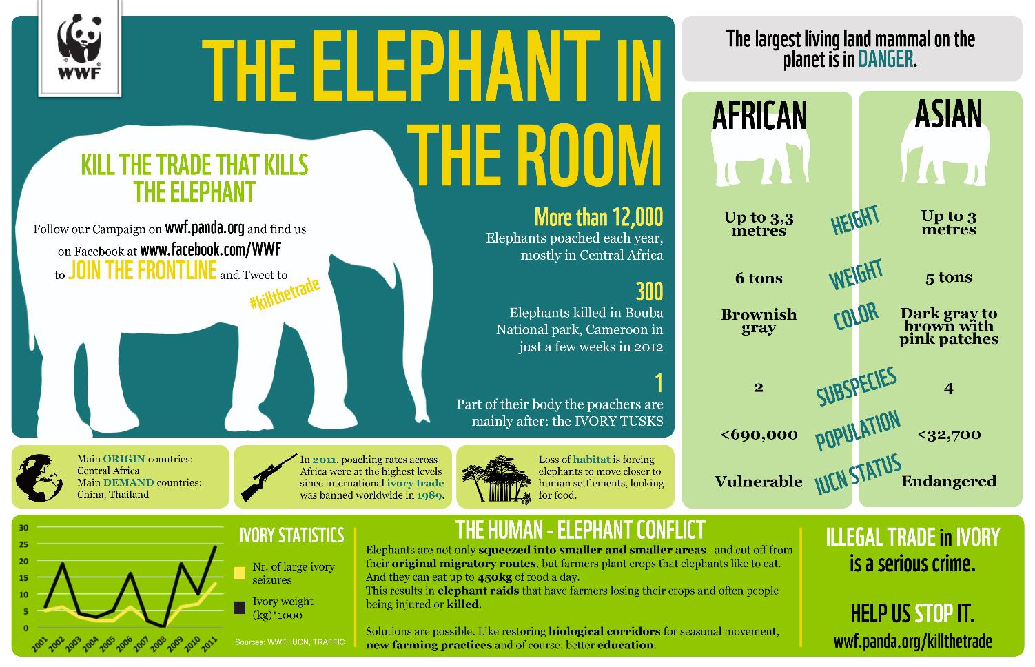 Infographie de sensibilisation du WWF pour la sauvegarde des éléphants. [WWF]