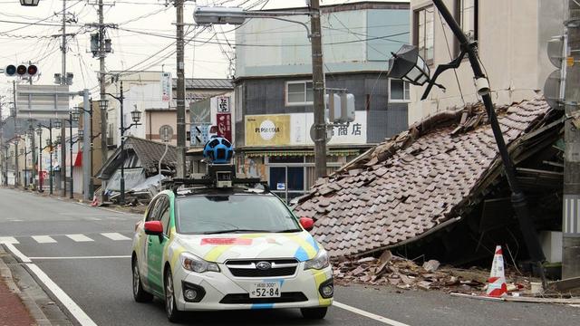 La voiture de Google a parcouru le village fantôme de Namie. [Google]