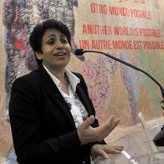 Ahlem Belhadj, présidente des femmes démocrates tunisiennes. [Fethi Belaid]