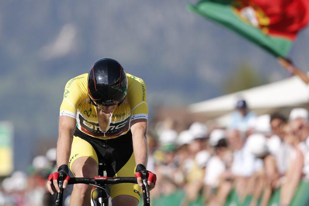 Mathias Frank aura porté le maillot jaune pendant six étapes. [PETER KLAUNZER]