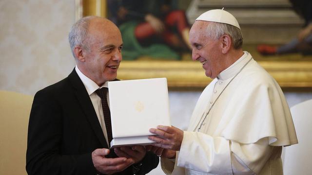 Ueli Maurer a été reçu par le pape François en audience privée. [AP/Keystone - Tony Gentile]