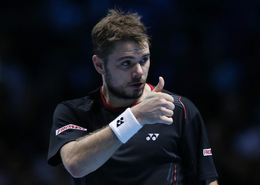 Wawrinka peut lever le pouce après sa prestation. [Sang Tan]